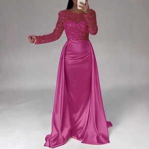 Elegante Vestido de Noche con Lentejuelas y Manga Larga, Escote Corazón, Cintura Natural, Cierre Frontal con Cremallera, Vestido de Novia - Product Image 4
