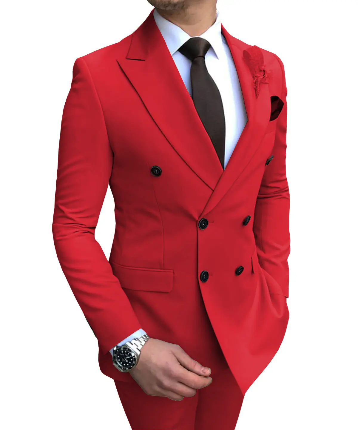 Wine red black Double breasted Blazer vest Pants set man suit 3 pcs Casual Tuxedos three piece suits for men suits 3 pieces