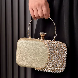 2023 nuevo bolso de cena para mujer, bolso de mano para banquete con diamantes de imitación incrustados, bolso de noche para vestido de fiesta