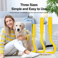 Kit de 3 extracteurs de tiques et de puces en plastique robuste, de tailles variées, efficaces pour chats et chiens