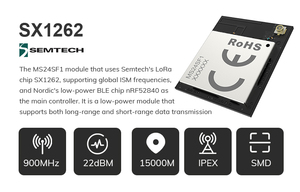 Ms24sf1 nrf52840 sx1262 độ nhạy cao lorawan 868MHz 915MHz thông minh dài phạm vi mô-đun Lora - Product Image 4