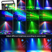 Projecteur de scène DJ YSH Disco 5-en-1 LED/Laser/Gobo avec contrôle DMX/Télécommande/Activé par le son, effets stroboscopiques RGBW Bee-Eye pour mariages et bars