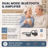 Écouteurs sans fil Bluetooth TF à tour de cou, étanches, en mousse, pour le sport, avec carte FM active, pour appareil auditif