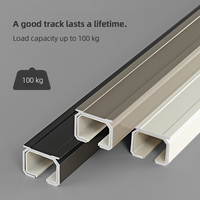 Ensemble de rail de tringle à rideau encastré silencieux à pliage en S robuste, décoration intérieure, application pour fenêtre, épaisseur du revêtement, accessoires de rail
