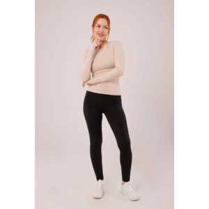 Blusa Beige Básica de Manga Larga para Mujer al por Mayor, Talla XL, Estilo Formal, con Volantes, Bordado, Encaje, Lentejuelas, Plumas, Prenda Exterior Holgada - Product Image 4