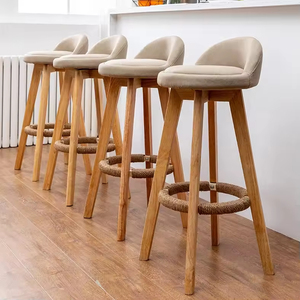 <span class=keywords><strong>Tabouret</strong></span> <span class=keywords><strong>de</strong></span> bar haut moderne en bois, style nordique antique, en cuir, pivotant, luxueux, pas cher - Product Image 1