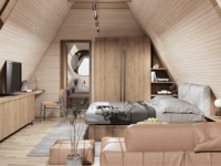Casa pequeña prefabricada moderna Aislamiento térmico OSB SIPS Casa prefabricada de madera Área escénica para aplicaciones al aire libre Diseño gráfico incluido