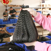 Cheveux Double noyer 100% bande humaine Ins bande droite crépue dans les extensions de cheveux