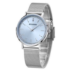 Reloj de Cuarzo para Mujer OEM, Acero Inoxidable, Fábrica China, Elegante Correa de Malla Dorada, Esfera de Cristal de Zafiro, Regalo para Damas en Cualquier Ocasión - Product Image 2