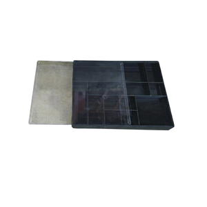 Plateau de rangement pour bijoux en plastique rond noir avec couvercle transparent 11 compartiments pour organiser les outils et les fournitures - Product Image 1