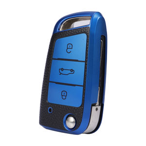 Porte-clés de voiture en cuir TPU pliable, étui télécommande pour Golf 7 MK7, <span class=keywords><strong>Seat</strong></span>, Ibiza <span class=keywords><strong>Leon</strong></span> FR <span class=keywords><strong>2</strong></span>, Altea, Aztec, Skoda Octavia A7 - Product Image 1