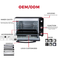 Four électrique multifonction 58L avec fonctions de cuisson et de grillage, four à convection électrique pour usage domestique