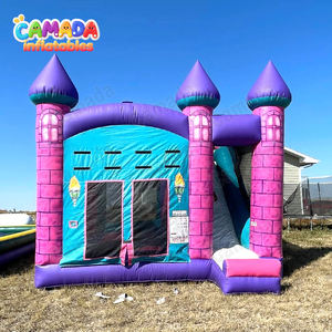 Location de châteaux gonflables pour fêtes, château gonflable rose princesse avec toboggan, certifié CE, PVC protecteur UV, garantie 2 ans, à vendre - Product Image 6