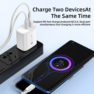 Adaptador de Viaje de Carga Rápida QC3.0 de 15W con Enchufe para EE. UU. y UE, Gran Venta, Cargador USB C de 20W para iPhone 15 14 <span class=keywords><strong>13</strong></span> 12 11 20W Max BLN - Product Image 4