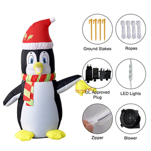 <span class=keywords><strong>Pingouin</strong></span> <span class=keywords><strong>gonflable</strong></span> de Noël de 5 pieds avec écharpe et chapeau, décorations LED gonflables, imperméables, pour jardin, pelouse, fête de Noël en extérieur - Product Image 6