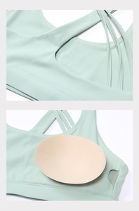 Abbigliamento sportivo sportivo da donna 2 pz Set reggiseno da ginnastica traspirante ad asciugatura rapida e <span class=keywords><strong>pantaloncini</strong></span> modello solido Logo personalizzato all'ingrosso - Product Image 4