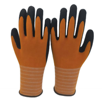 Usine en gros 15G Orange/noir Nylon et Spandex doublure NBR Sandy Palm Coating gants pour industriel