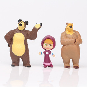 Muñeco de peluche artesanal de 10 cm de Masha y Misha, modelo de oso pardo de segunda generación, adorno de dibujos animados para hornear, hecho de plástico con personajes de <span class=keywords><strong>Frozen</strong></span> - Product Image 4