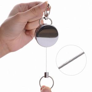 Resilience Steel Wire Rope Elastic Keychain Recoil Sporty Retractable Alarm <b>Key</b> Ring Anti Lost Yoyo Ski Pass ID Card - Product Image 3