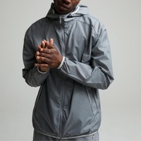 Hauts décontractés imperméables imprimés, légers, techniques, en tissu tissé, pour homme, avec capuche ajustable, veste zippée intégrale