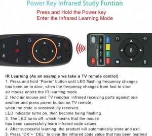Télécommande vocale sans fil HUAYU G10S 2.4G avec gyroscope 6 axes et apprentissage IR pour Android TV Box et Smart TV – Usine avec 37 ans d'expérience - Product Image 5