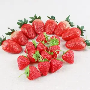 热卖工厂批发商店和室内展示装饰人造水果草莓
