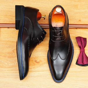 Zapatos Casuales Elegantes de Diseñador para Hombre, Oxfords con Estilo, Color Marrón Pulido Premium, Punta Cuadrada, Impermeables, con Cordones, que Aumentan la Estatura - Product Image 1