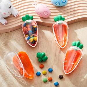 Boîte à bonbons en forme de carotte personnalisée en plastique avec logo personnalisé, cadeau de Pâques, mini boîte à carottes, conteneur à carottes, garnitures de panier de Pâques en une seule étape - Product Image 3