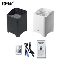 Projecteur LED PAR GEVV 6x18W RGBWAUV 6-en-1 sans fil rechargeable sur batterie avec télécommande DMX pour mariages et fêtes