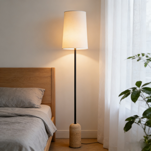 Lampe de sol en pierre de style rétro nordique américain avec finition en <span class=keywords><strong>travertin</strong></span> de style Wabi-Sabi pour salon, chambre à coucher, bureau - Product Image 2