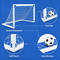 But de football pliable pour enfants, entraînement intérieur/extérieur, avec filet en polyester de 5 mm et cadre en plastique, ballon et sac de transport inclus