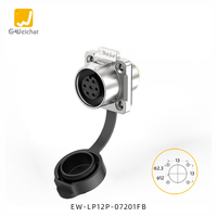 Connecteur étanche mâle/femelle E-Weichat EW-LP12 série tout métal 2-8 broches IP67 PBT pour applications d'alimentation LED 120V/125V
