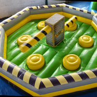 Hualong — Usine chinoise, vente en gros; machine sportive gonflable en PVC pour le jeu de démolition à chute libre et rotation toxique, avec souffleur
