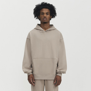 SL450H automne hiver hommes lourd 450G Terry FOG couleur unie pull à capuche rembourré veste américaine surdimensionné longue couleur terre - Product Image 1