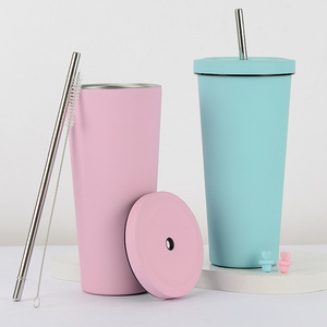 Stainless Steel Tumbler 16 Oz Double Wall Vacuum Insulated Travel Cup With Straw And Lid For Outdoor Use - Product Image 3