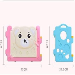 Lot de 10 parcs pour bébés en plastique à 12 panneaux Centre d'activités pour enfants pliable intérieur et extérieur avec porte verrouillable à encliqueter Cour de jeu de sécurité - Product Image 1