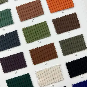 Korean 80.4 cotton 19.6 polyester blend ribbed fabric 330g winter cardigan knitted CVC rib fabric for men's clothing