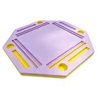 Tapis de Mahjong en EVA Durable et Résistant aux Déchirures, Table de Jeu Flottante Pliable, Table à Cartes Octogonale Moderne avec Porte-Gobelets