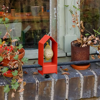 Mangeoire à oiseaux JH-Mech résistante aux intempéries pour terrasse, remplissage facile et nettoyage rapide avec système de fixation stable, mangeoire à oiseaux pour balcon