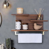 Étagère murale en bois pour salle de bain, cuisine, salon, décoration, rangement, organisateur, présentoir et étagère flottante