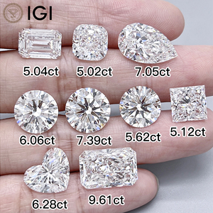 Diamant de laboratoire certifié IGI, couleur D, 0,3 ct, 0,5 ct, 1 ct, 1,5 ct, 2 ct, 3 ct, 4 ct, 5 ct, 6 ct, VVS, VS, taille ronde, diamant cultivé en laboratoire - Product Image 1