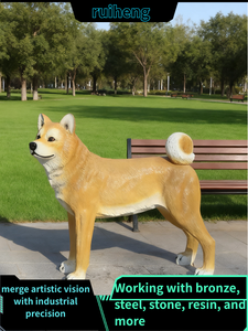 2025 Mới Nhất Thực Tế Akita Inu Con Chó Điêu Khắc Bức Tượng Nhựa Chịu Thời Tiết Vườn Trang Trí Nội Thất Sống Động Như Thật Con Chó Hình Nghệ Thuật Ngoài Trời - Product Image 2