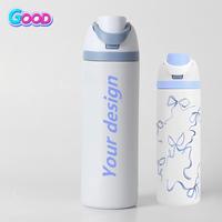 Prototypage disponible, conception de logo gratuite, bouteille d'eau isotherme en acier inoxydable de 24 oz, nouvelle et très vendue, portable et élégante.