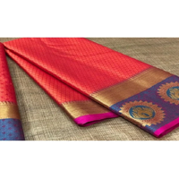 Shivam Arts Handloom Saree en soie brute-Vêtement d'été pour femme avec couleur et design personnalisables