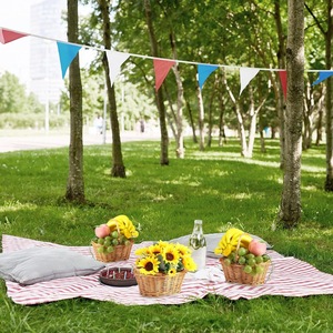 Panier <span class=keywords><strong>de</strong></span> rangement tressé fait main avec poignée, idéal pour la récolte, le jardin, les fleurs, ou comme panier cadeau pour les fêtes - Grande Vente - Product Image 2