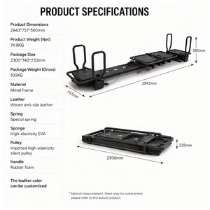 Machine de Pilates <span class=keywords><strong>Micro</strong></span> Reformer en alliage d'aluminium pour usage commercial, domestique ou en studio, pour l'entraînement du tronc - Product Image 2