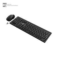 Set Kombo Keyboard dan Mouse 2.4ghz kustom OEM/ODM Wireless104-key USB ukuran penuh