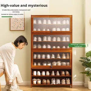 <span class=keywords><strong>Scarpiera</strong></span> Alta in Bambù <span class=keywords><strong>per</strong></span> Ingresso, Ultra-Sottile, Multistrato, Design Moderno, Portascarpe <span class=keywords><strong>per</strong></span> Uso in Corridoio - Product Image 3