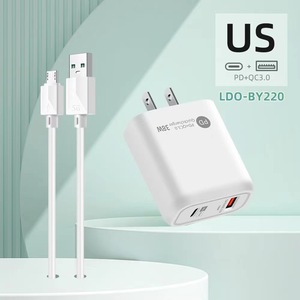 Universal Qc3.0 อะแดปเตอร์ Pd 12W ถึง 20W Fast ชาร์จ USB และ USB <span class=keywords><strong>C</strong></span> ประเภท <span class=keywords><strong>C</strong></span> 18W สําหรับโทรศัพท์มือถือทํา ABS - Product Image 3