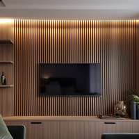 Panneau mural et de plafond en MDF avec placage bois, flexible, moderne, insonorisant et décoratif pour la maison